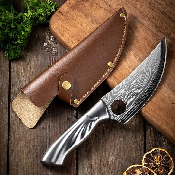 Dao Thái Thịt - Damascus Pattern Stainless Steel Boning Knife Butcher Knife Meat